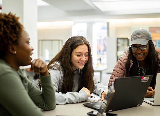 students sitting in the Library